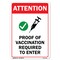 Signmission PSA, Attention Proof of Vaccination Required to Enter, 14in X 10in Rigid Plastic, OS-NS-P-1014-22665 OS-NS-P-1014-22665 - alternate 1